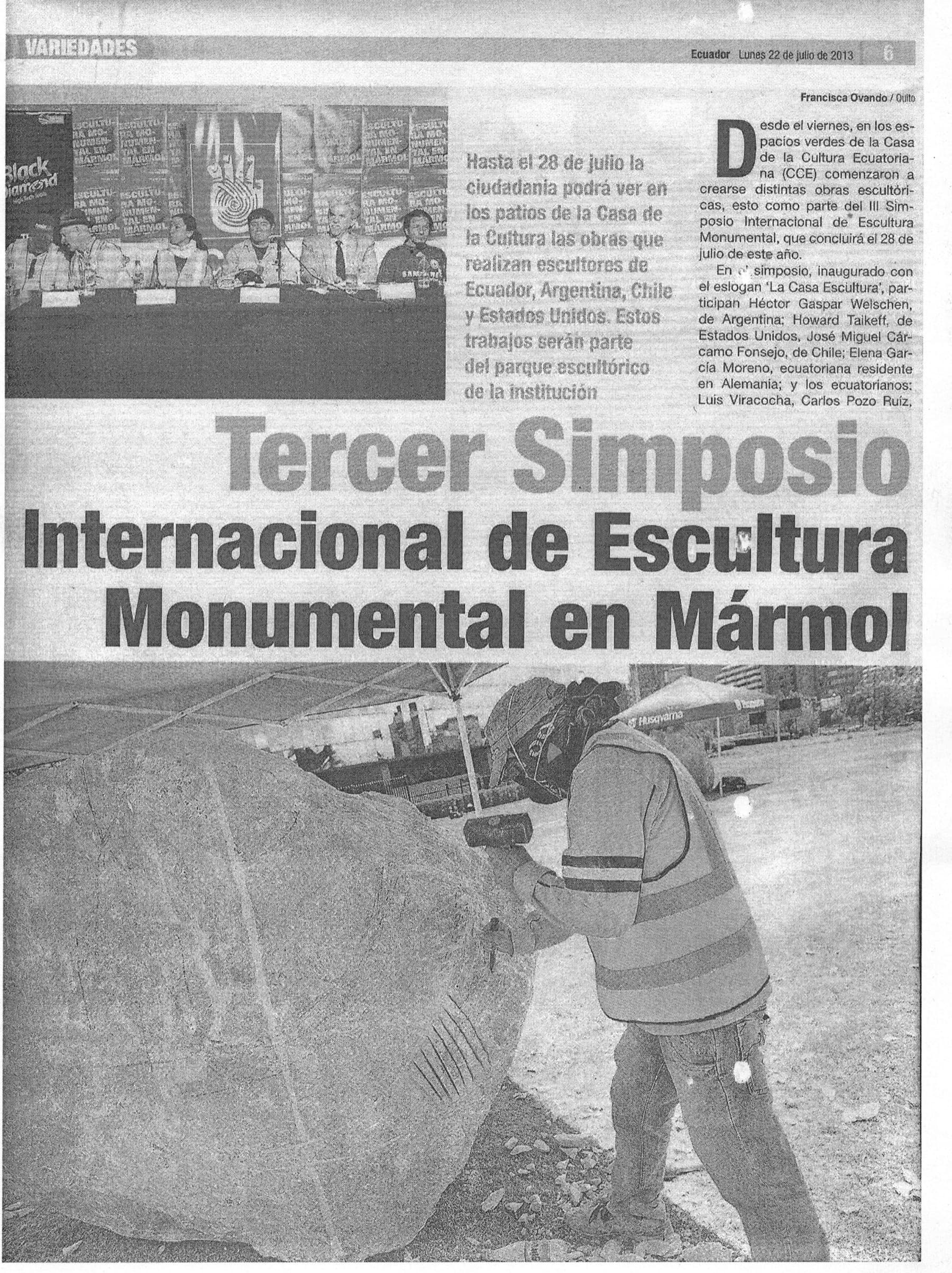 Prensa Ecuador — Simposio de Mármol