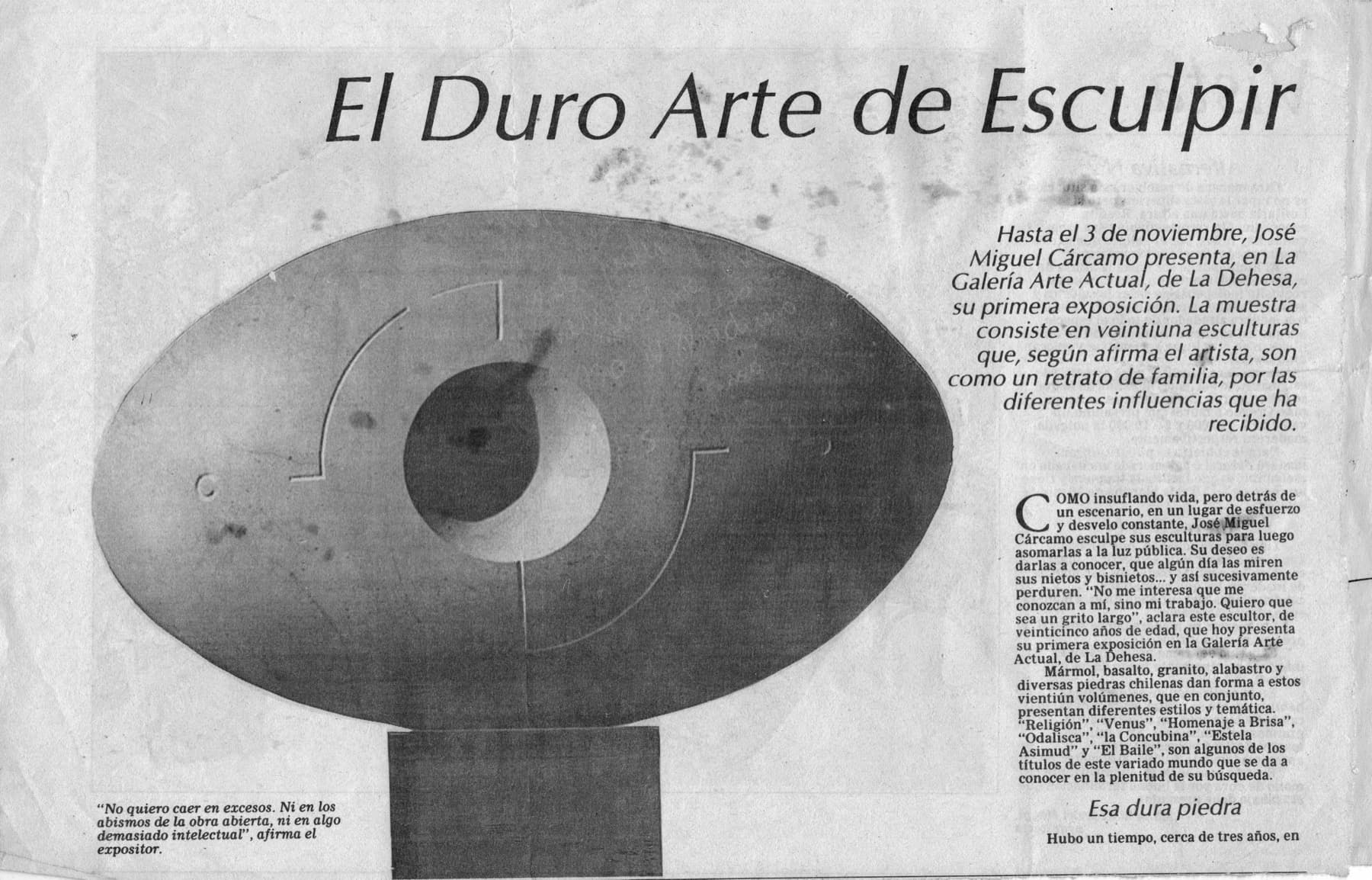 El Duro Arte de Esculpir